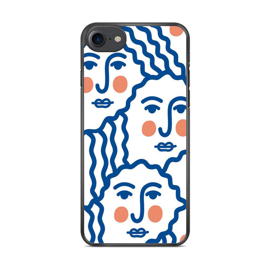 Drawing Face Art Blue iPhone 8 Case - Octracase