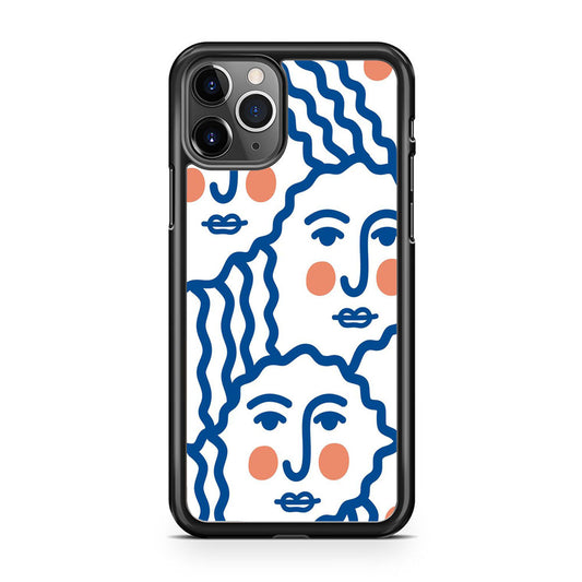 Drawing Face Art Blue iPhone 11 Pro Max Case - Octracase