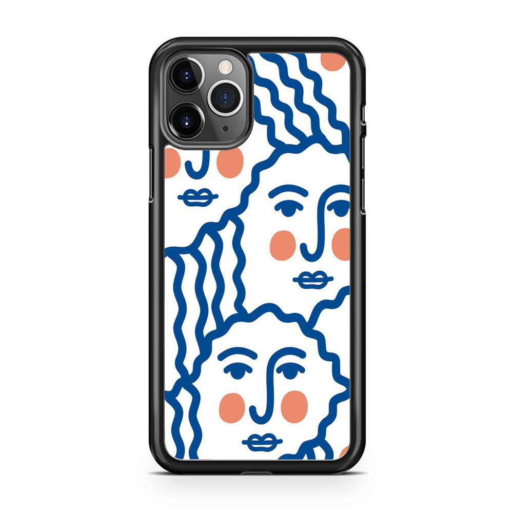 Drawing Face Art Blue iPhone 11 Pro Case - Octracase