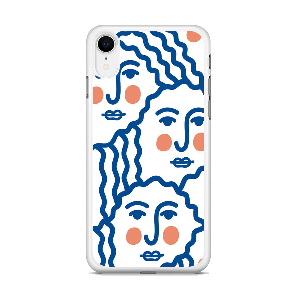 Drawing Face Art Blue iPhone XR Case - Octracase