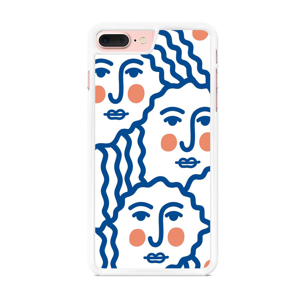 Drawing Face Art Blue iPhone 7 Plus Case - Octracase