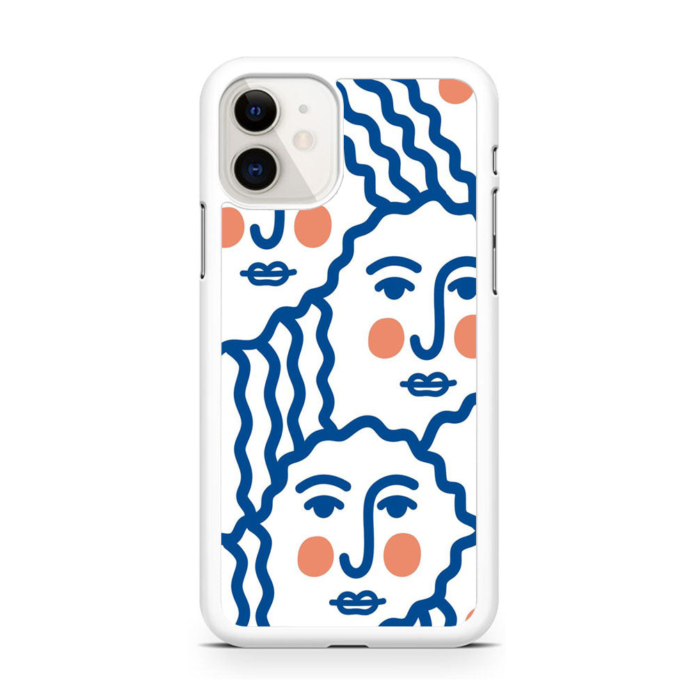 Drawing Face Art Blue iPhone 11 Case - Octracase