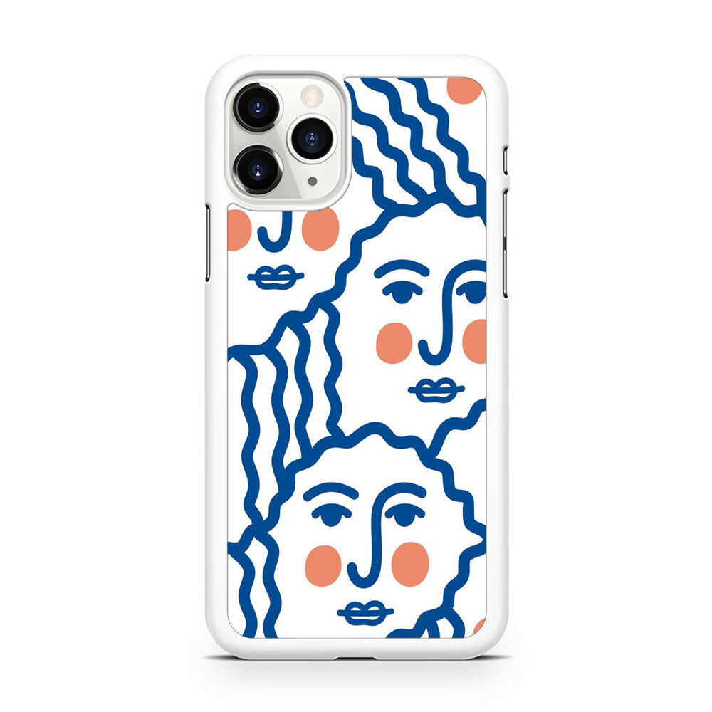 Drawing Face Art Blue iPhone 11 Pro Case - Octracase