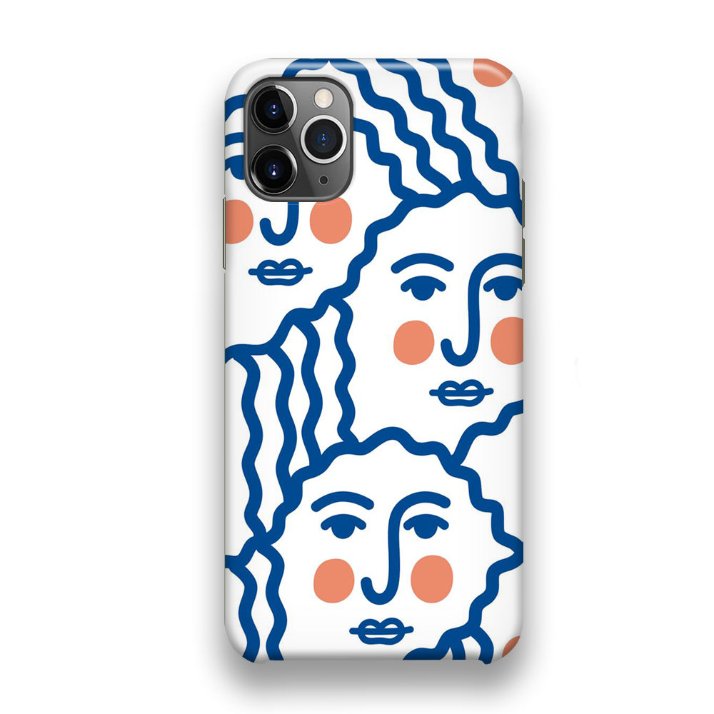 Drawing Face Art Blue iPhone 11 Pro Case - Octracase