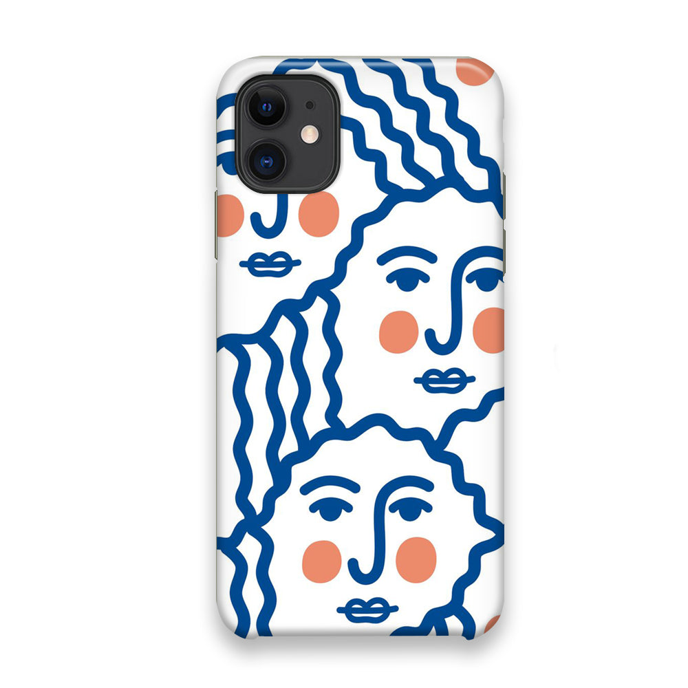 Drawing Face Art Blue iPhone 11 Case - Octracase