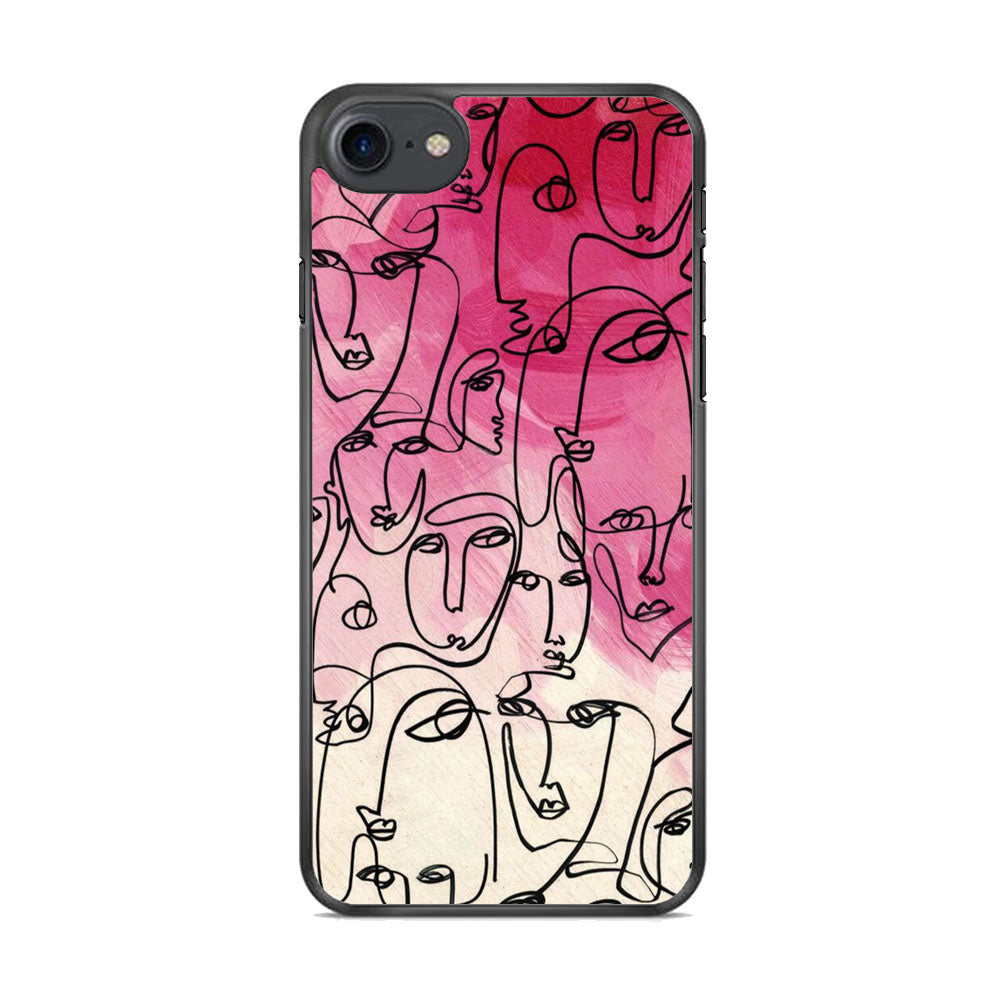 Drawing Face Pretty Girl Colour iPhone 8 Case - Octracase