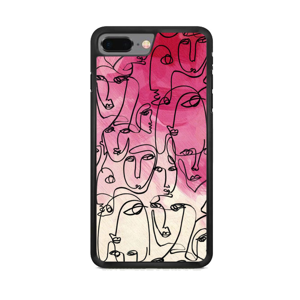 Drawing Face Pretty Girl Colour iPhone 7 Plus Case - Octracase