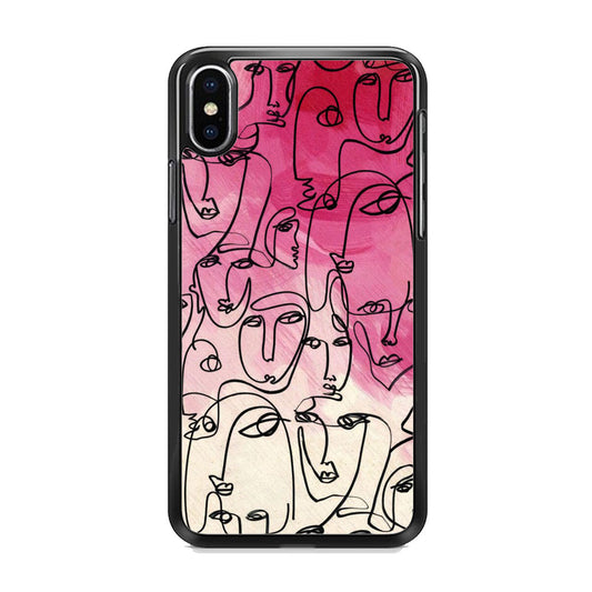 Drawing Face Pretty Girl Colour iPhone Xs Max Case - Octracase