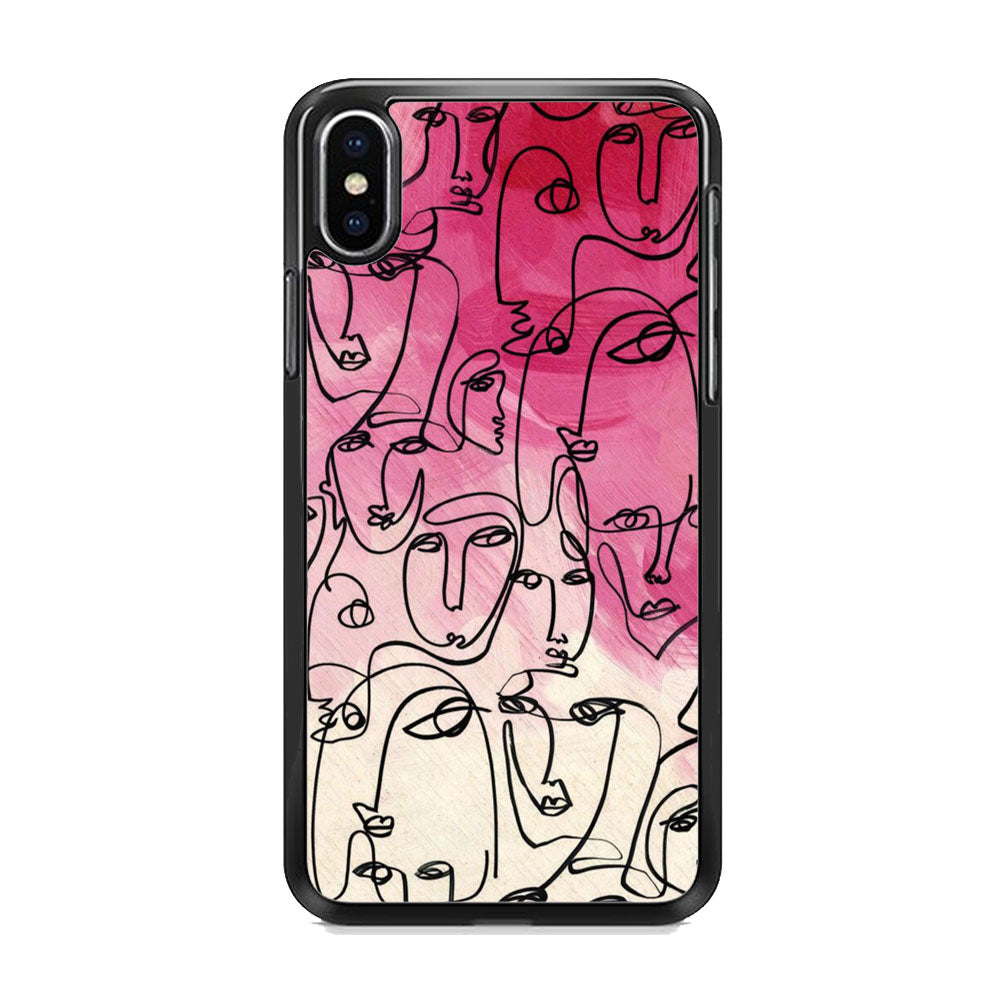 Drawing Face Pretty Girl Colour iPhone X Case - Octracase