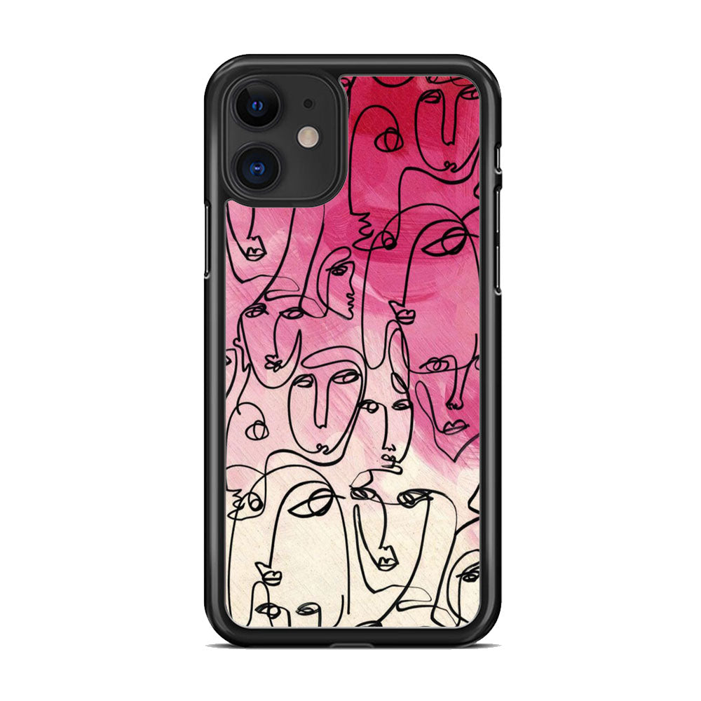 Drawing Face Pretty Girl Colour iPhone 11 Case - Octracase