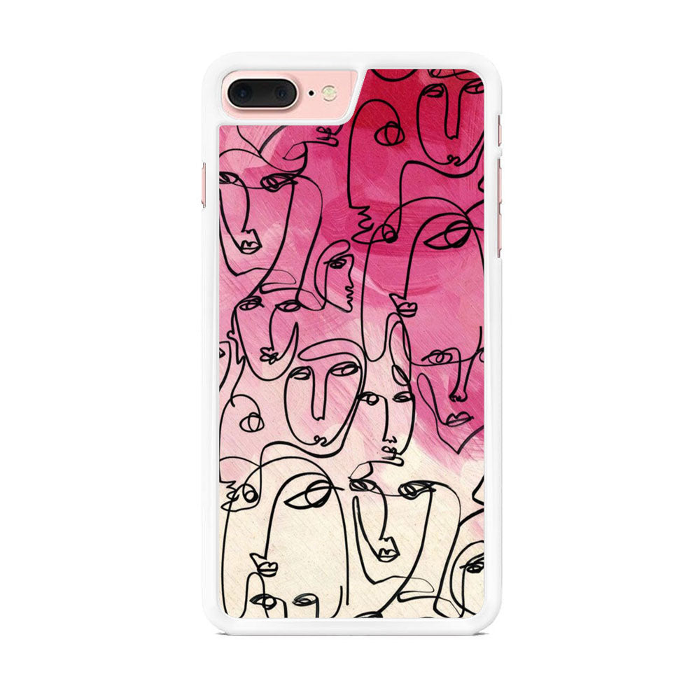 Drawing Face Pretty Girl Colour iPhone 7 Plus Case - Octracase