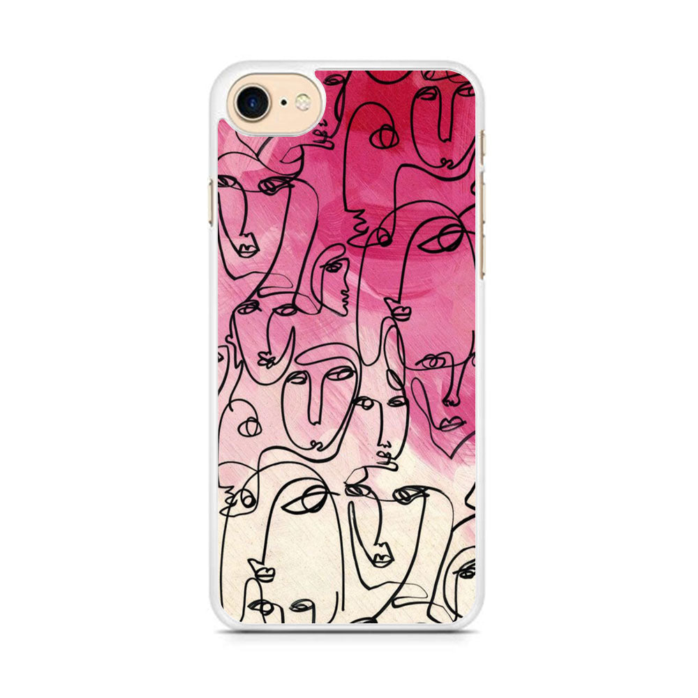 Drawing Face Pretty Girl Colour iPhone 7 Case - Octracase