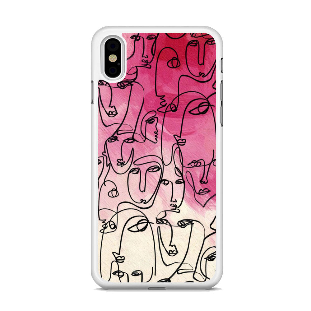 Drawing Face Pretty Girl Colour iPhone X Case - Octracase