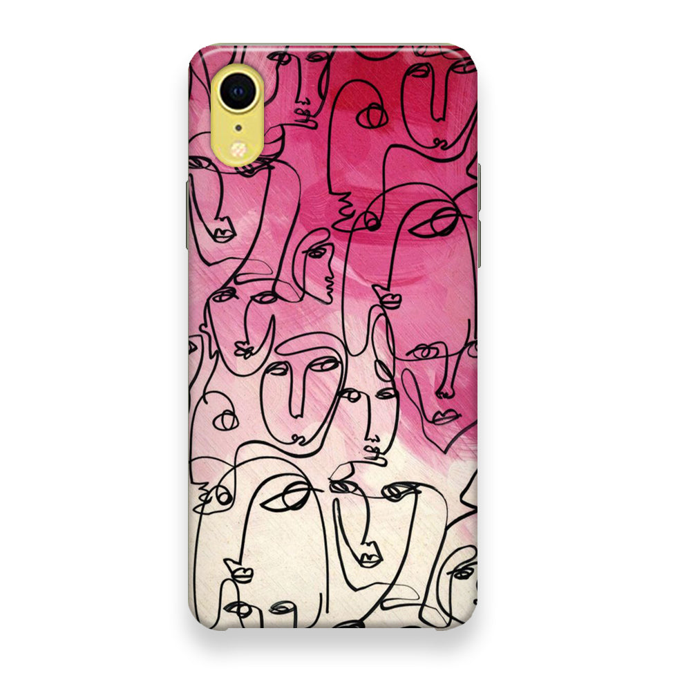 Drawing Face Pretty Girl Colour iPhone XR Case - Octracase