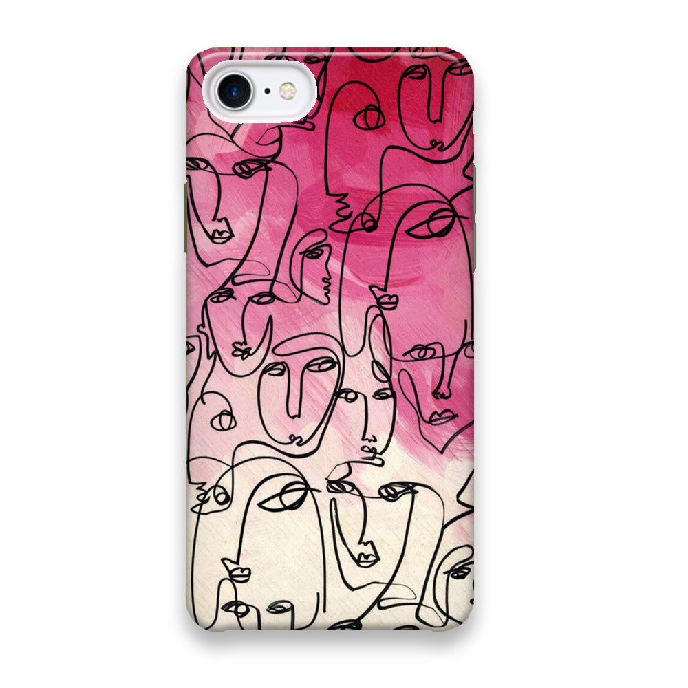 Drawing Face Pretty Girl Colour iPhone 7 Case - Octracase