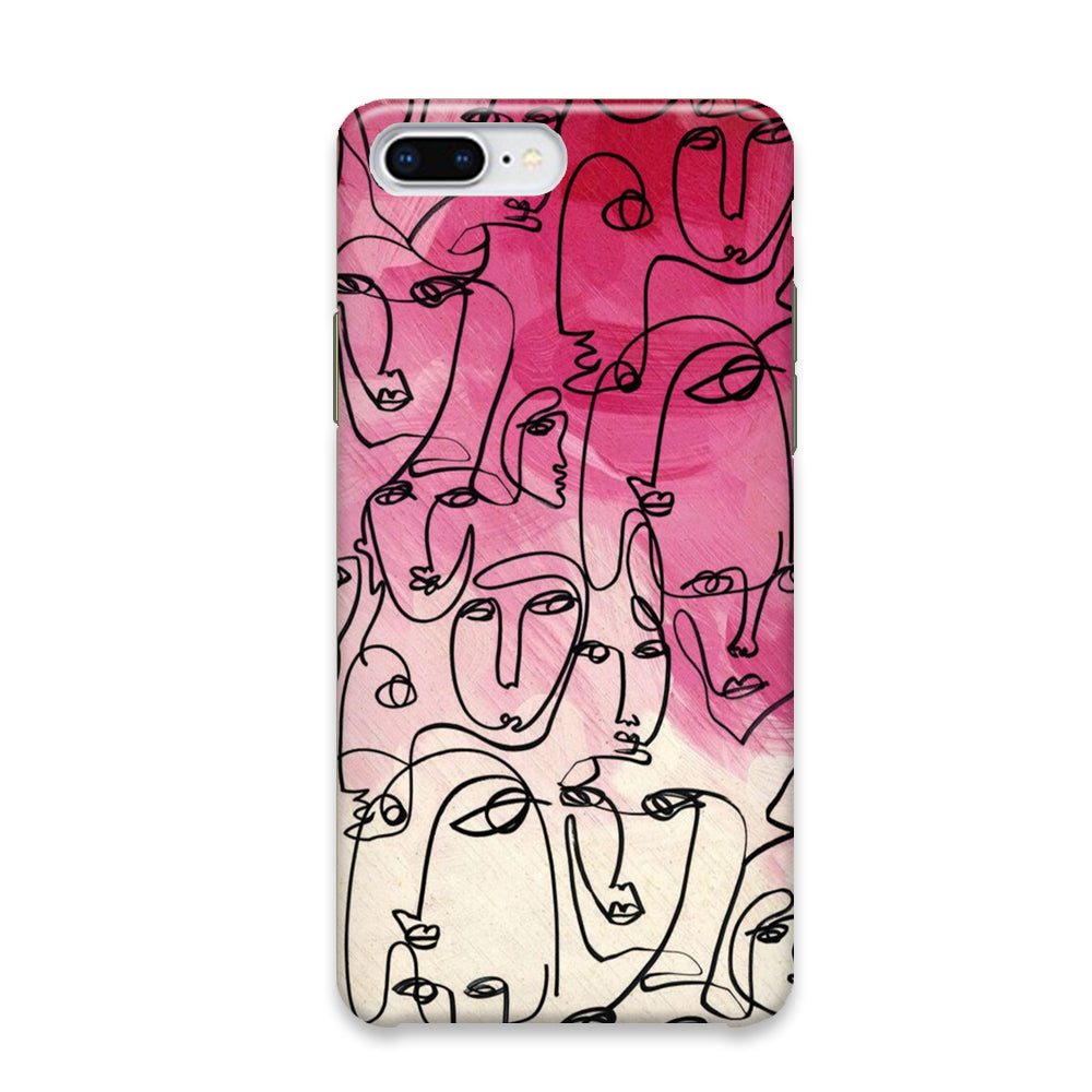 Drawing Face Pretty Girl Colour iPhone 7 Plus Case - Octracase