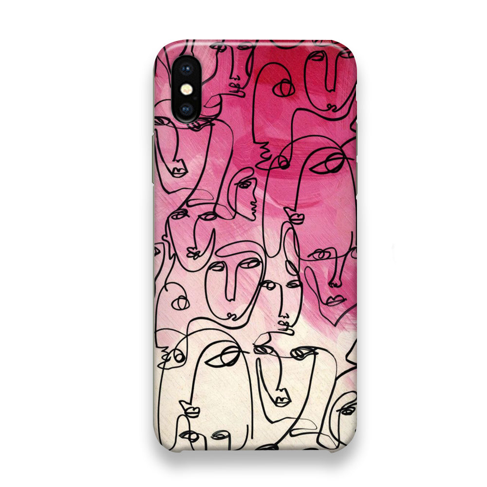 Drawing Face Pretty Girl Colour iPhone X Case - Octracase