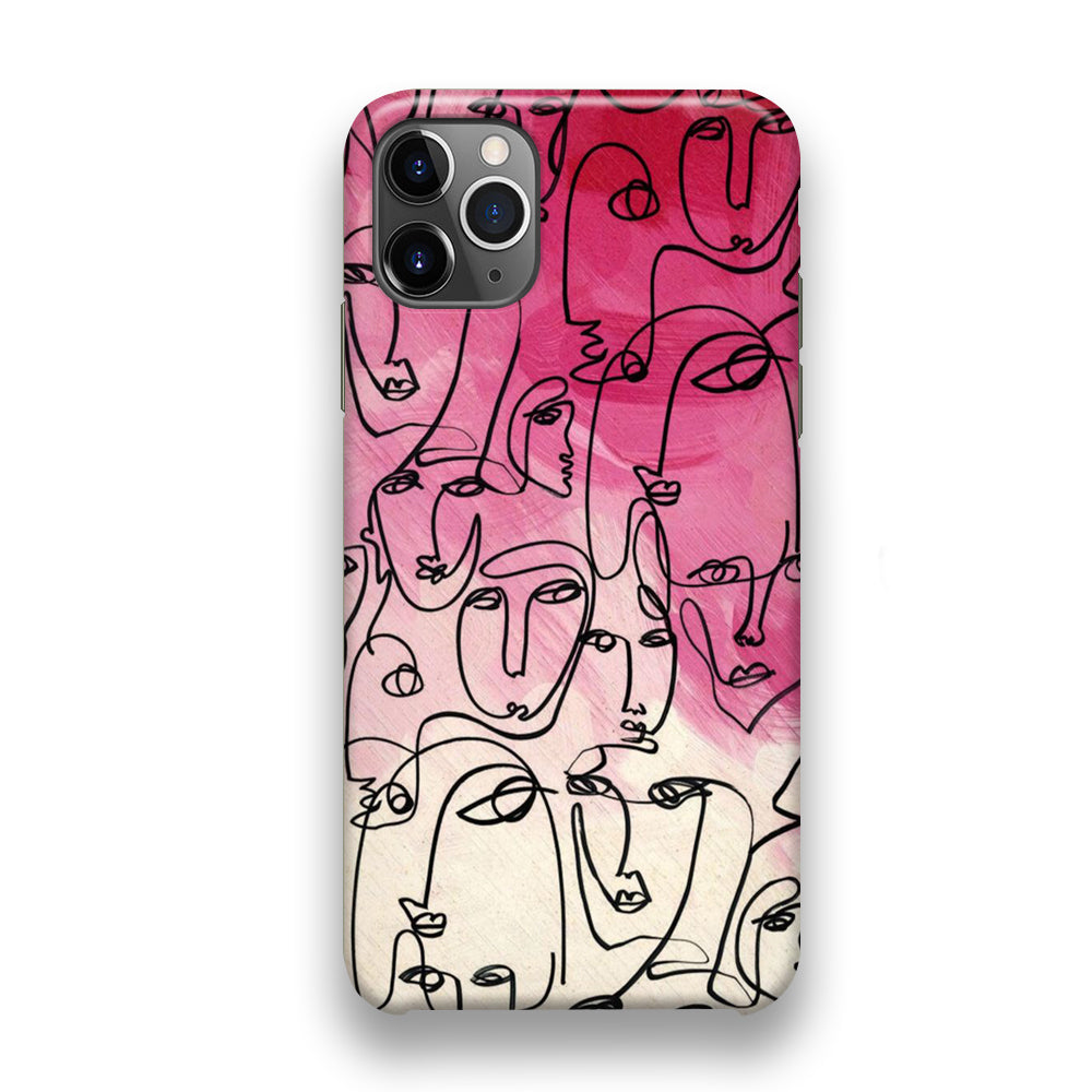 Drawing Face Pretty Girl Colour iPhone 11 Pro Case - Octracase