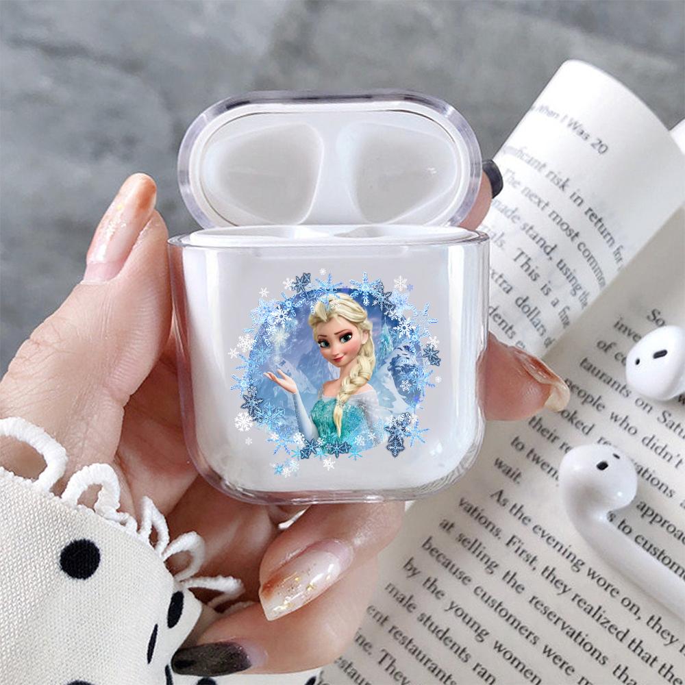 Elsa Frozen Hard Plastic Protective Clear Case Cover For Apple Airpods - Octracase