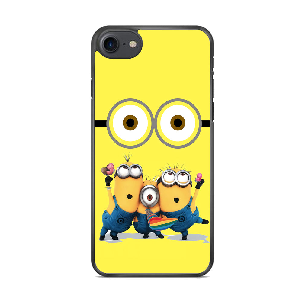 Eyes and Three Minions iPhone 8 Case - Octracase