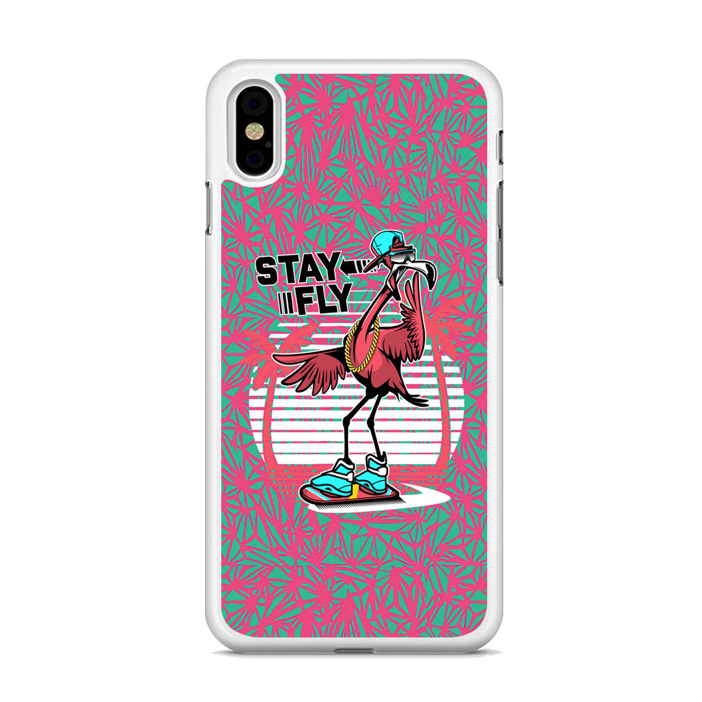 Flamingo Skate to Fly iPhone X Case