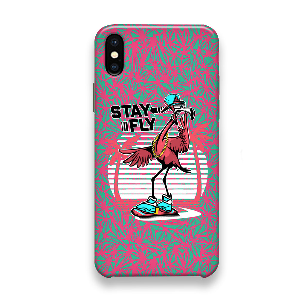 Flamingo Skate to Fly iPhone X Case