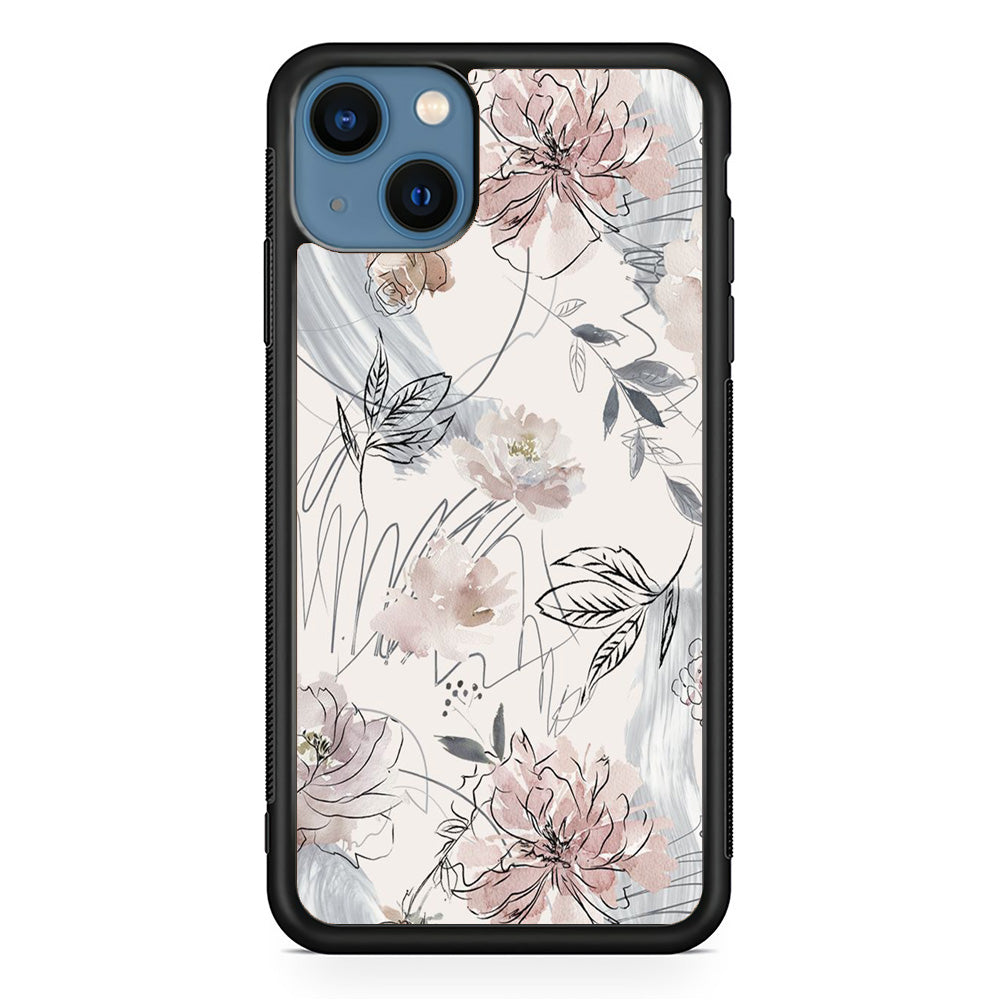 Floral Abstrack Drawing iPhone 13 Case