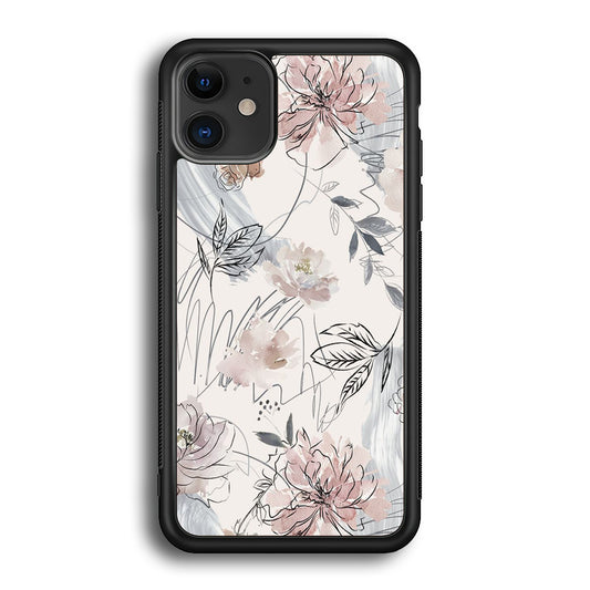 Floral Abstrack Drawing iPhone 12 Case