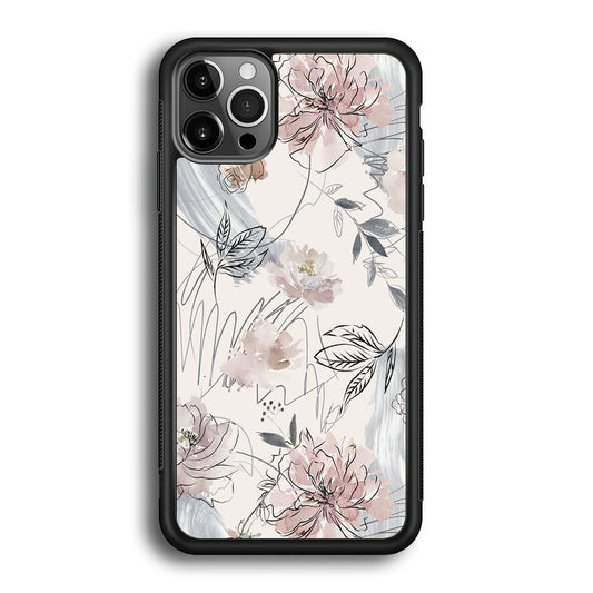 Floral Abstrack Drawing iPhone 12 Pro Case