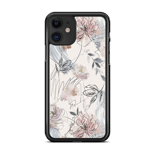 Floral Abstrack Drawing iPhone 11 Case