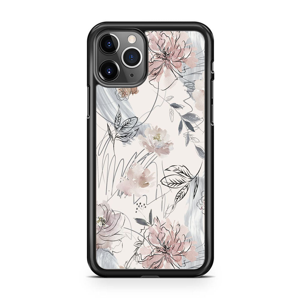 Floral Abstrack Drawing iPhone 11 Pro Case