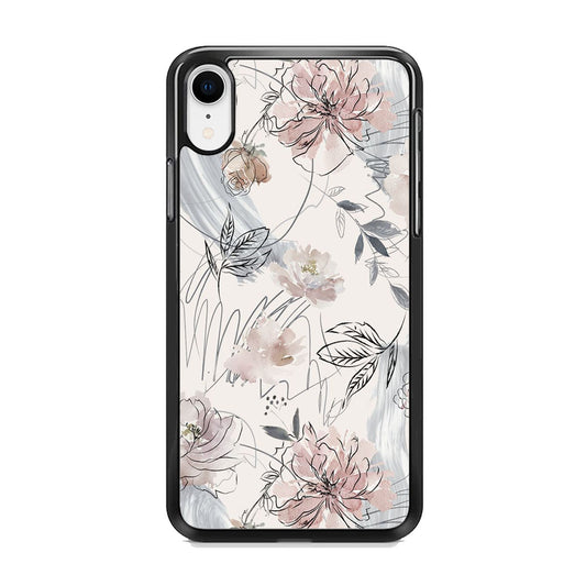 Floral Abstrack Drawing iPhone XR Case