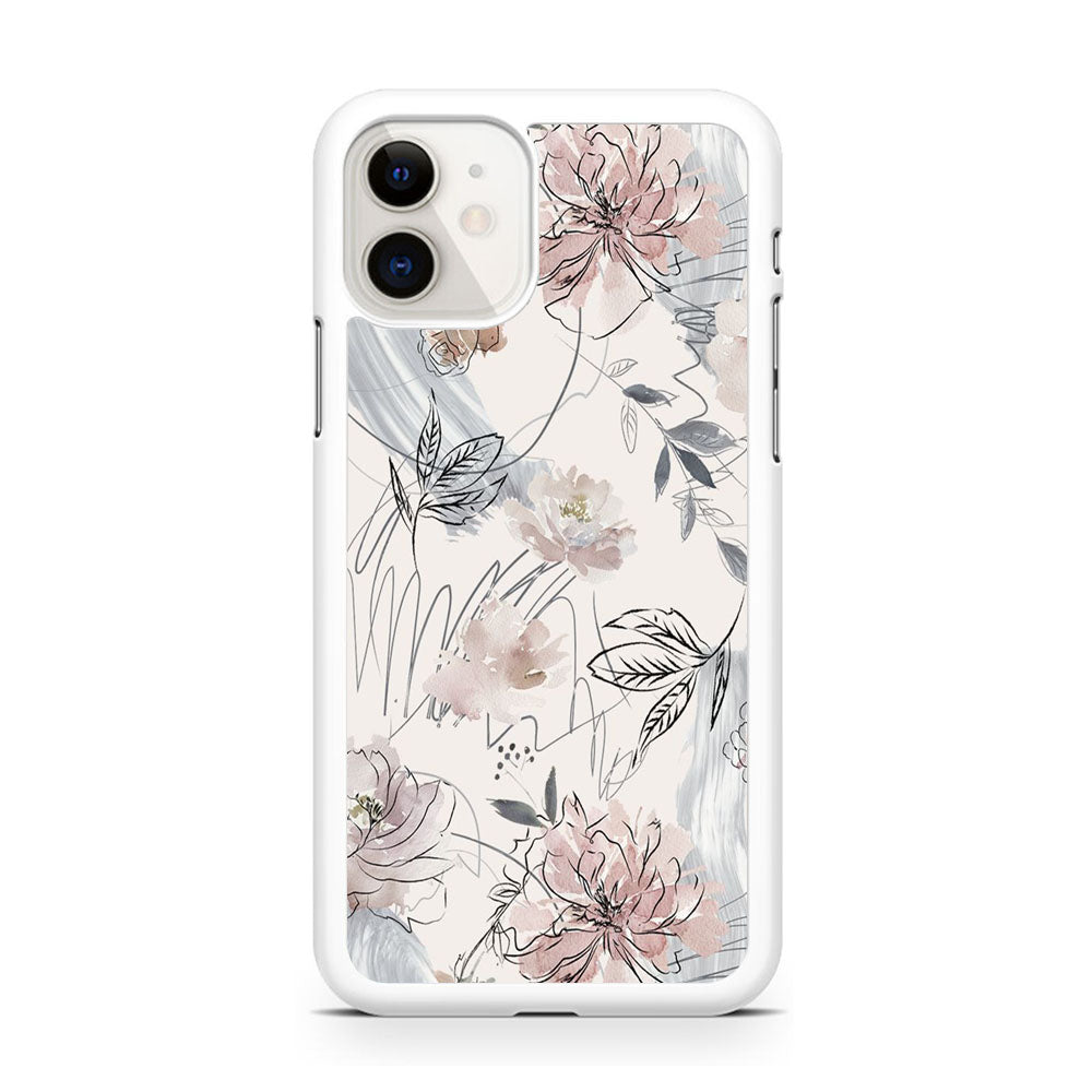 Floral Abstrack Drawing iPhone 11 Case