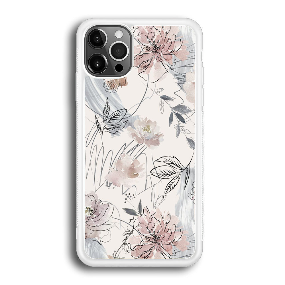 Floral Abstrack Drawing iPhone 12 Pro Case