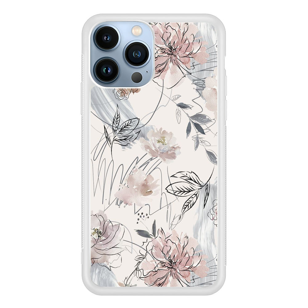 Floral Abstrack Drawing iPhone 13 Pro Case