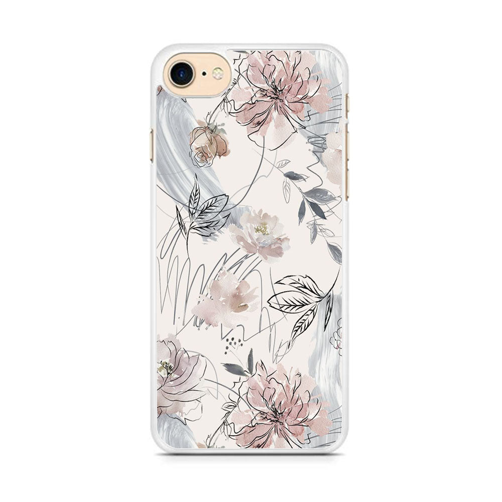 Floral Abstrack Drawing iPhone 7 Case