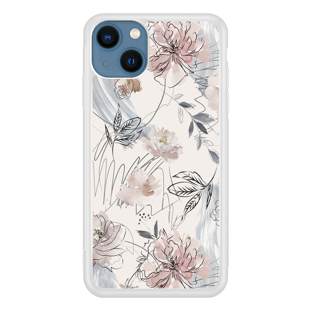 Floral Abstrack Drawing iPhone 13 Case