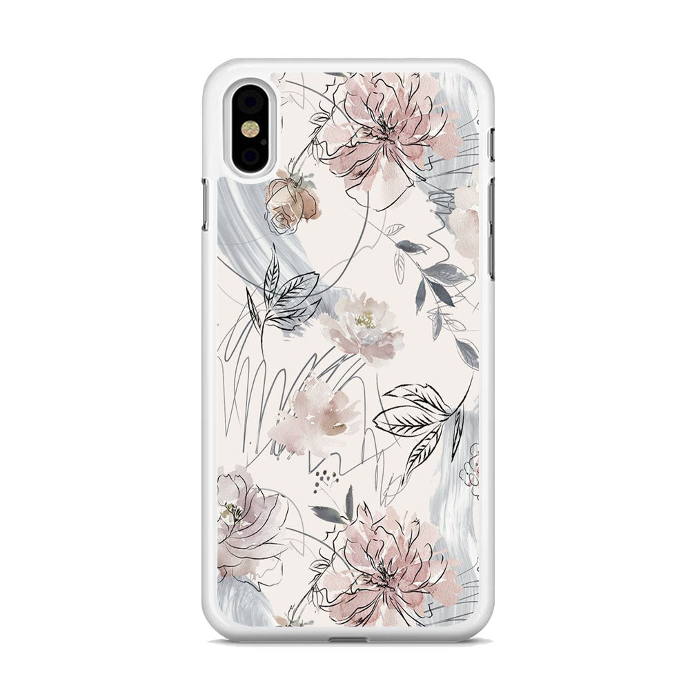 Floral Abstrack Drawing iPhone X Case