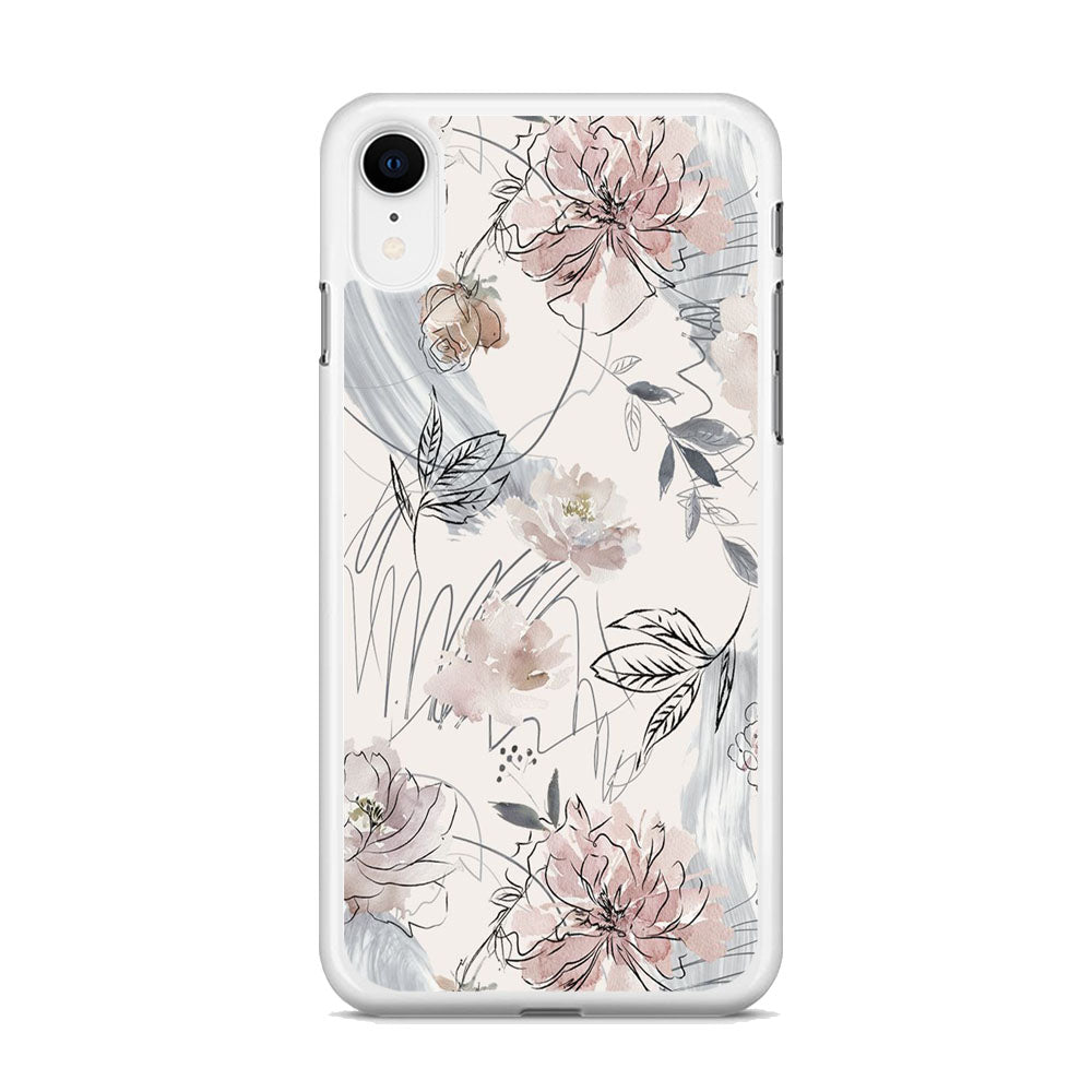 Floral Abstrack Drawing iPhone XR Case