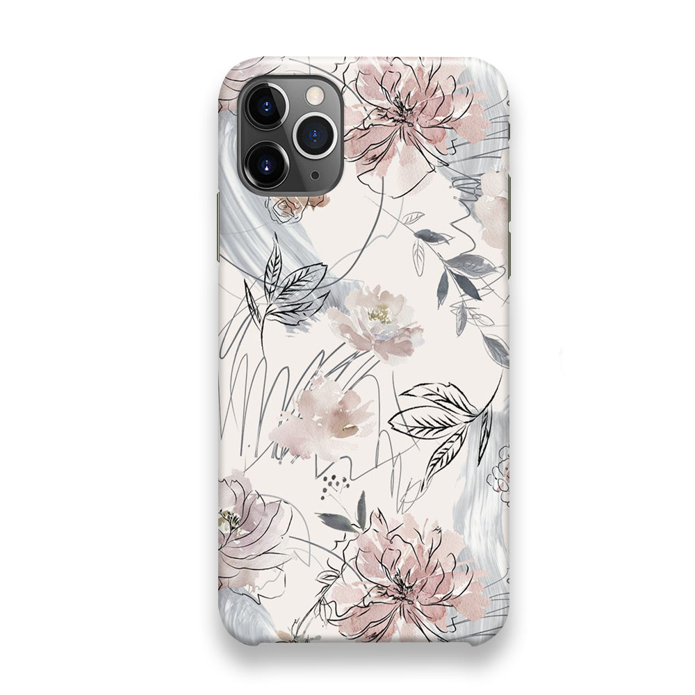 Floral Abstrack Drawing iPhone 12 Pro Case