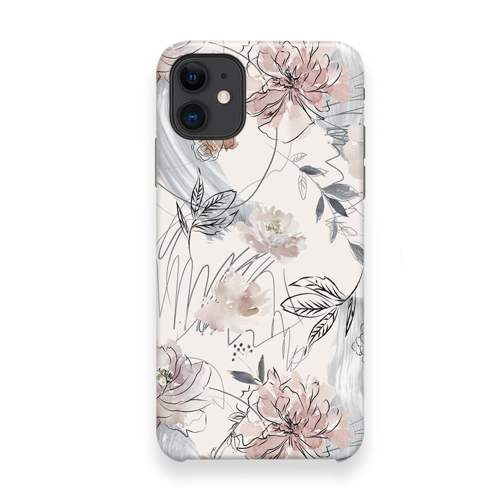 Floral Abstrack Drawing iPhone 12 Case