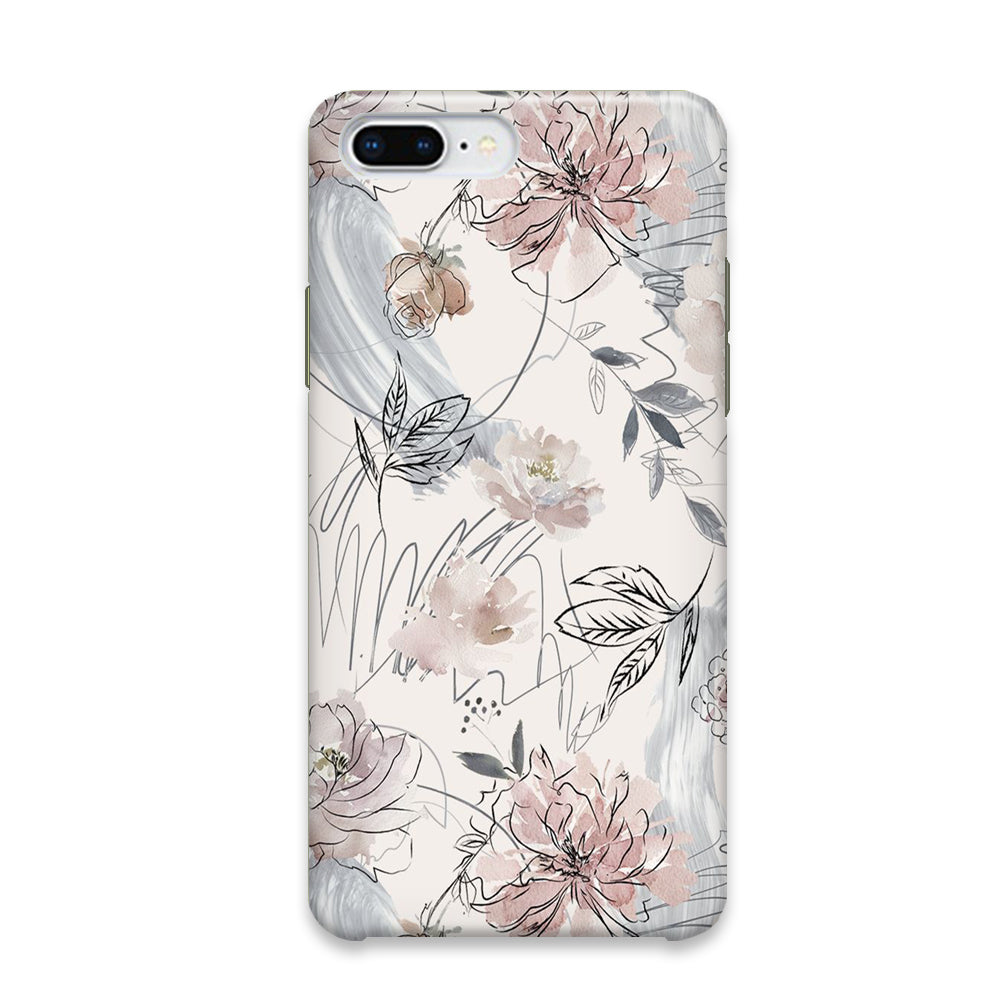 Floral Abstrack Drawing iPhone 8 Plus Case