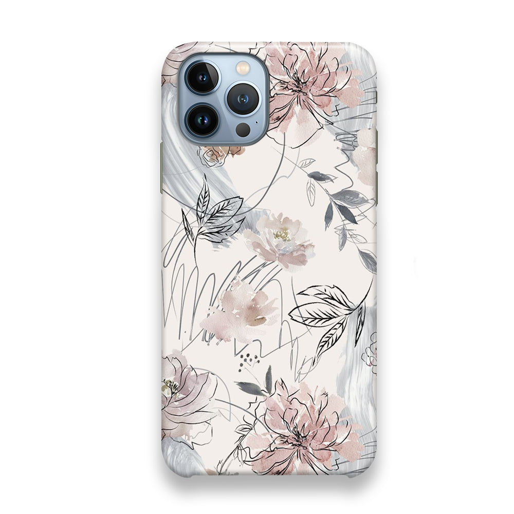 Floral Abstrack Drawing iPhone 13 Pro Case