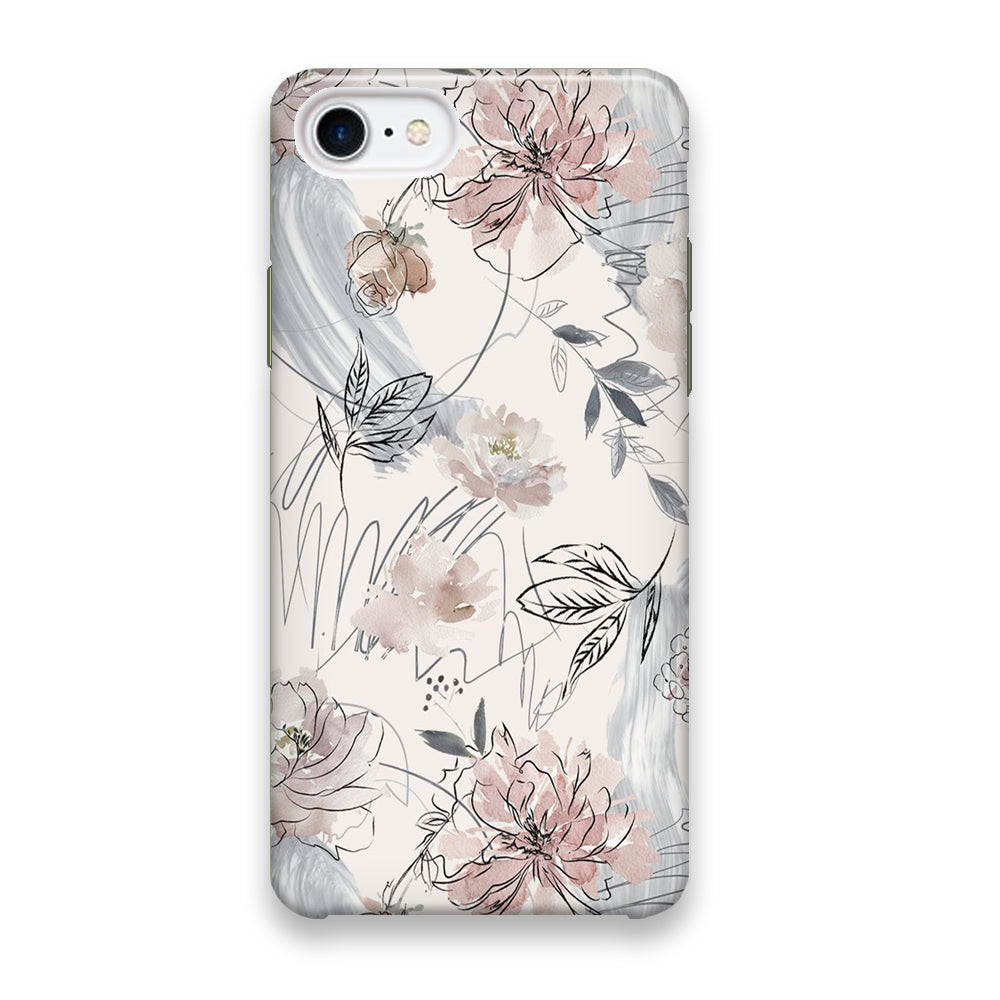 Floral Abstrack Drawing iPhone 7 Case