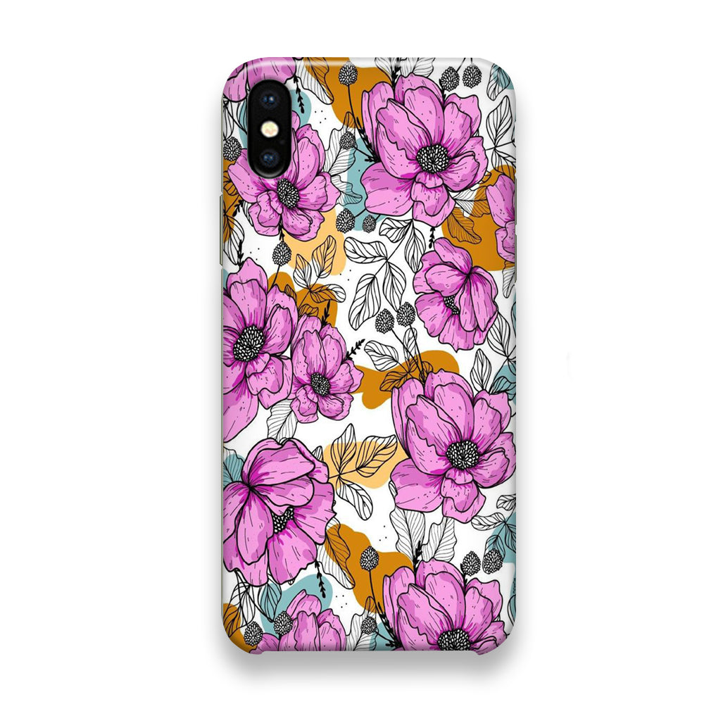 Flower Purple Arts iPhone X Case - Octracase