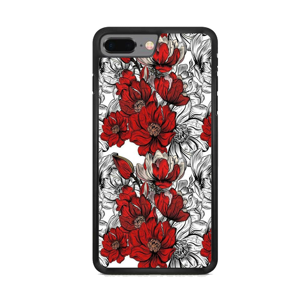 Flower Red Arts iPhone 8 Plus Case - Octracase