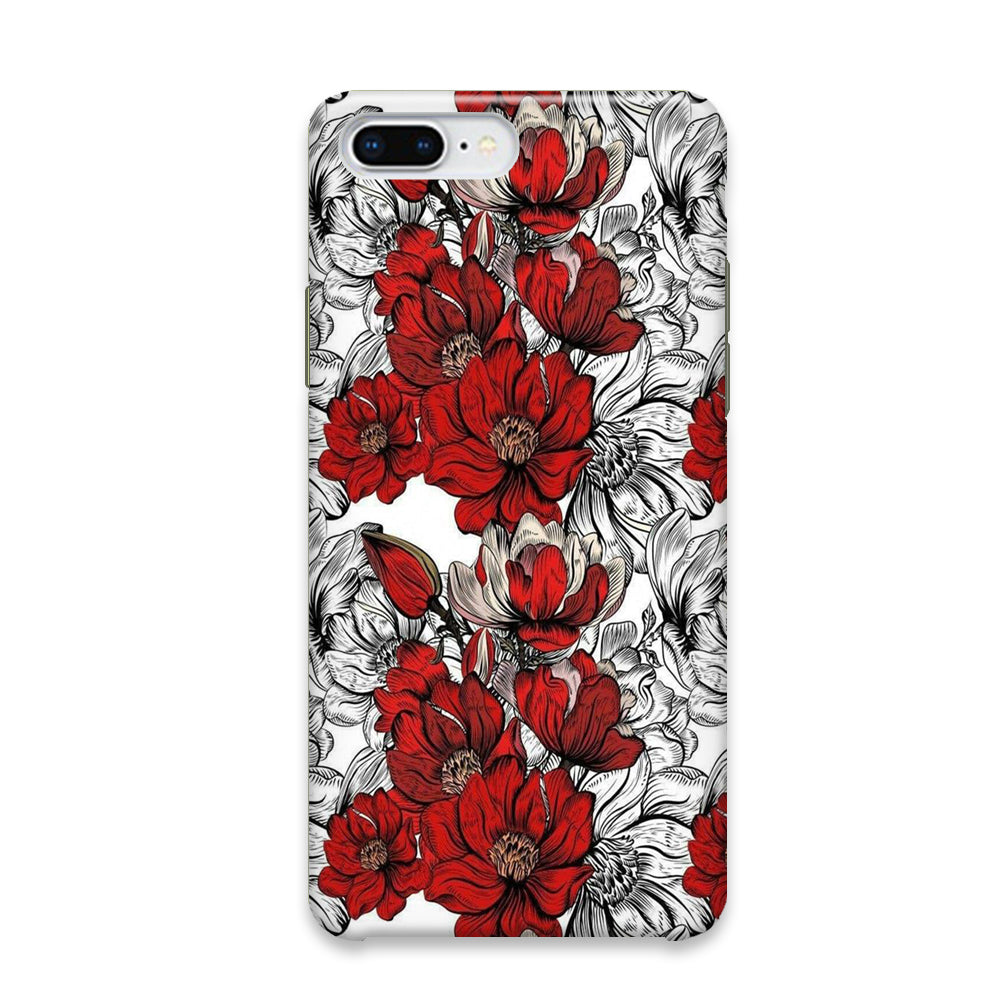 Flower Red Arts iPhone 8 Plus Case - Octracase