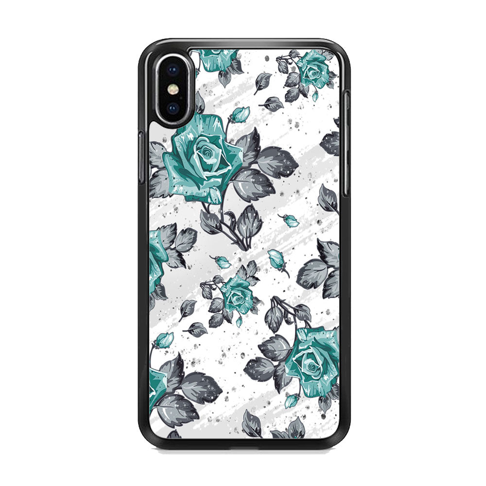 Flower Rose Blue Wallpaper iPhone X Case - Octracase