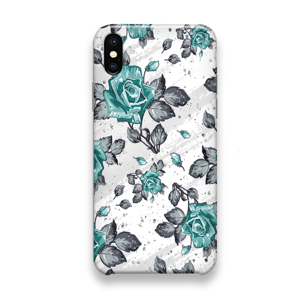 Flower Rose Blue Wallpaper iPhone X Case - Octracase