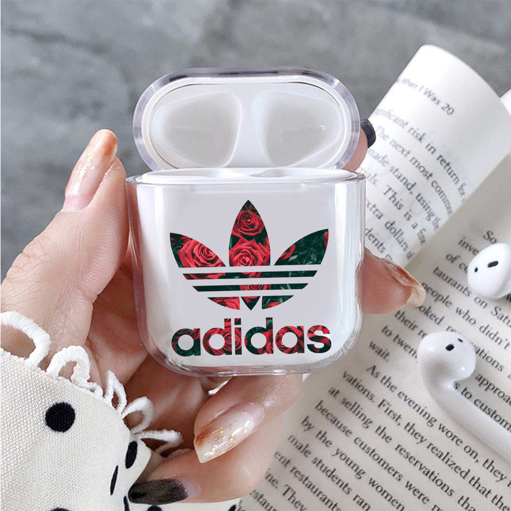 Flower Adidas Hard Plastic Protective Clear Case Cover For Apple Airpods - Octracase